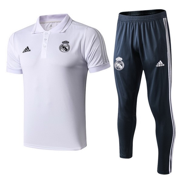 Polo Komplett Set Real Madrid 2018-19 Weiß Blau